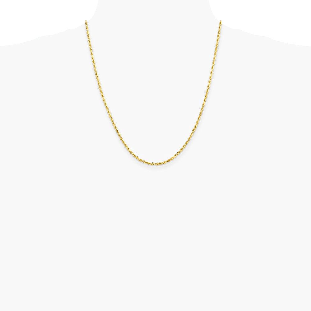 14K Yellow Gold 2.75 mm Diamond-Cut Quadruple Rope Chain Necklace 16"-30" - Product Photo
