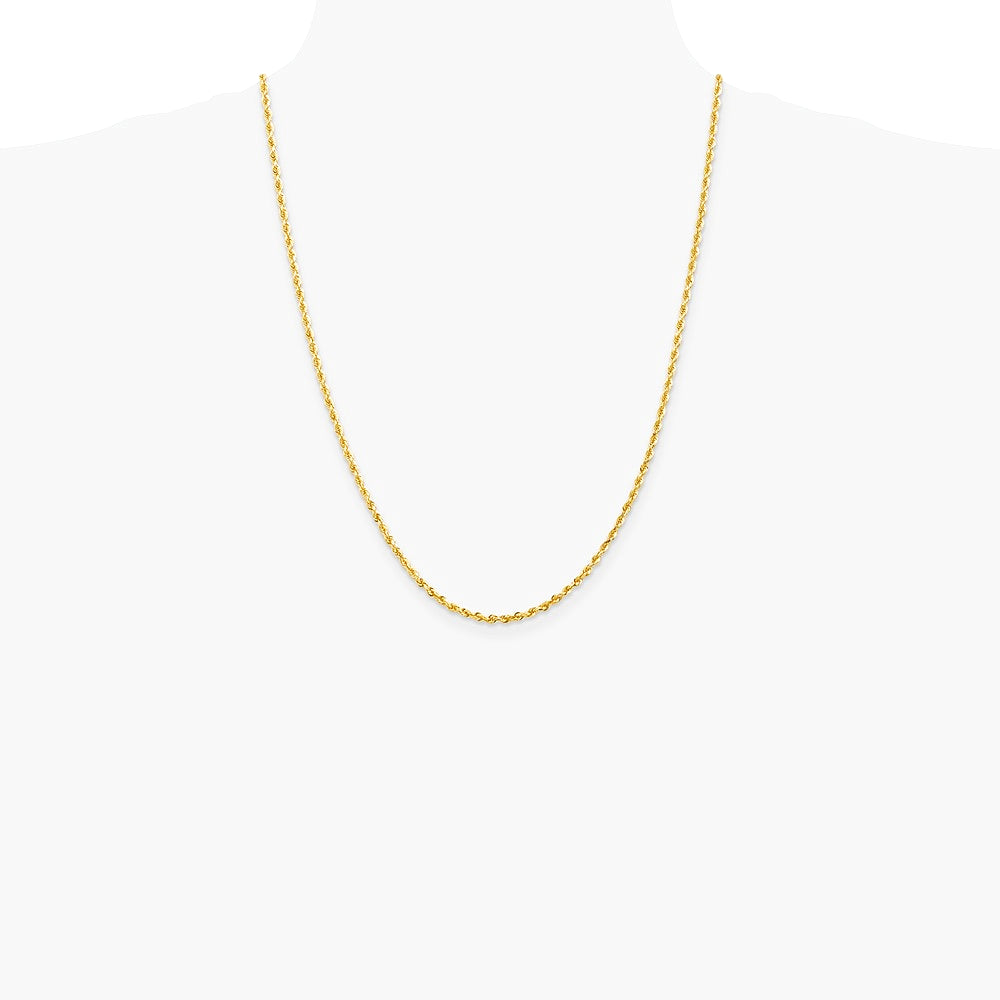 14K Yellow Gold 2.75 mm Diamond-Cut Quadruple Rope Chain Necklace 16"-30" - Product Photo