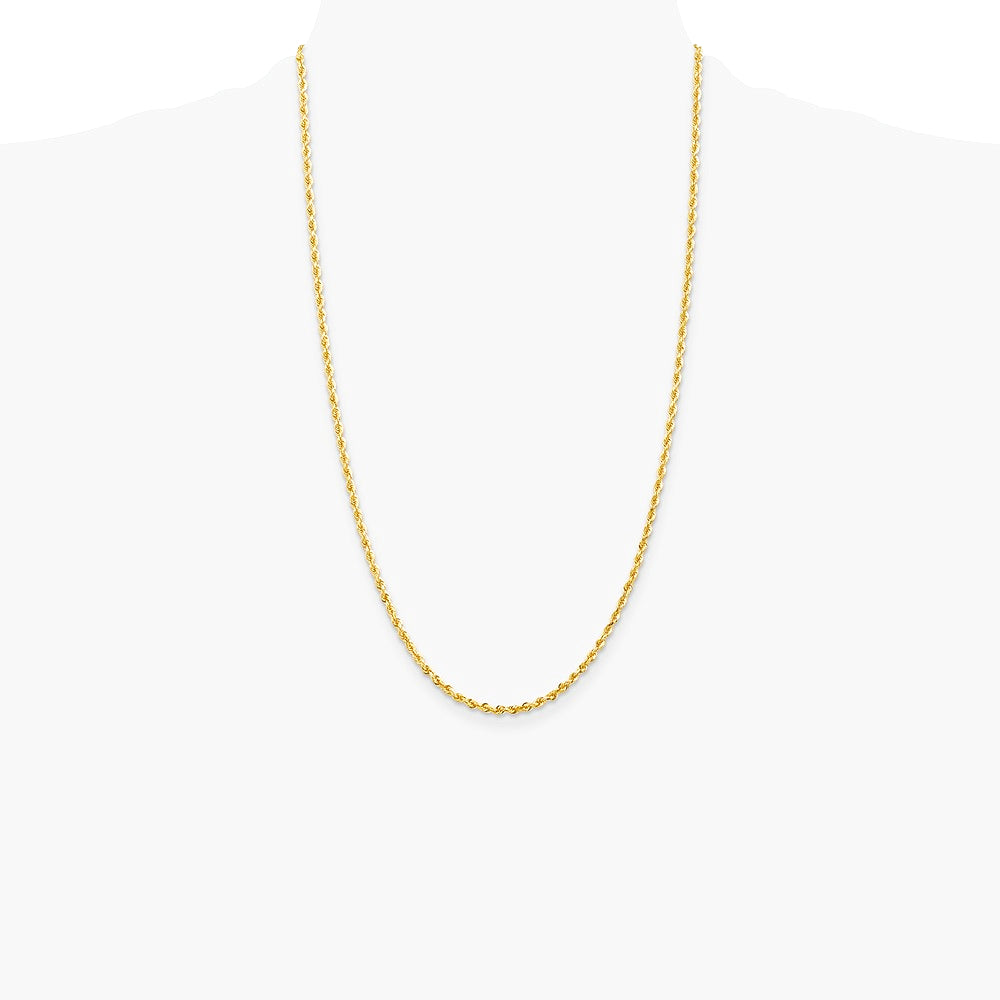 14K Yellow Gold 2.75 mm Diamond-Cut Quadruple Rope Chain Necklace 16"-30" - Product Photo