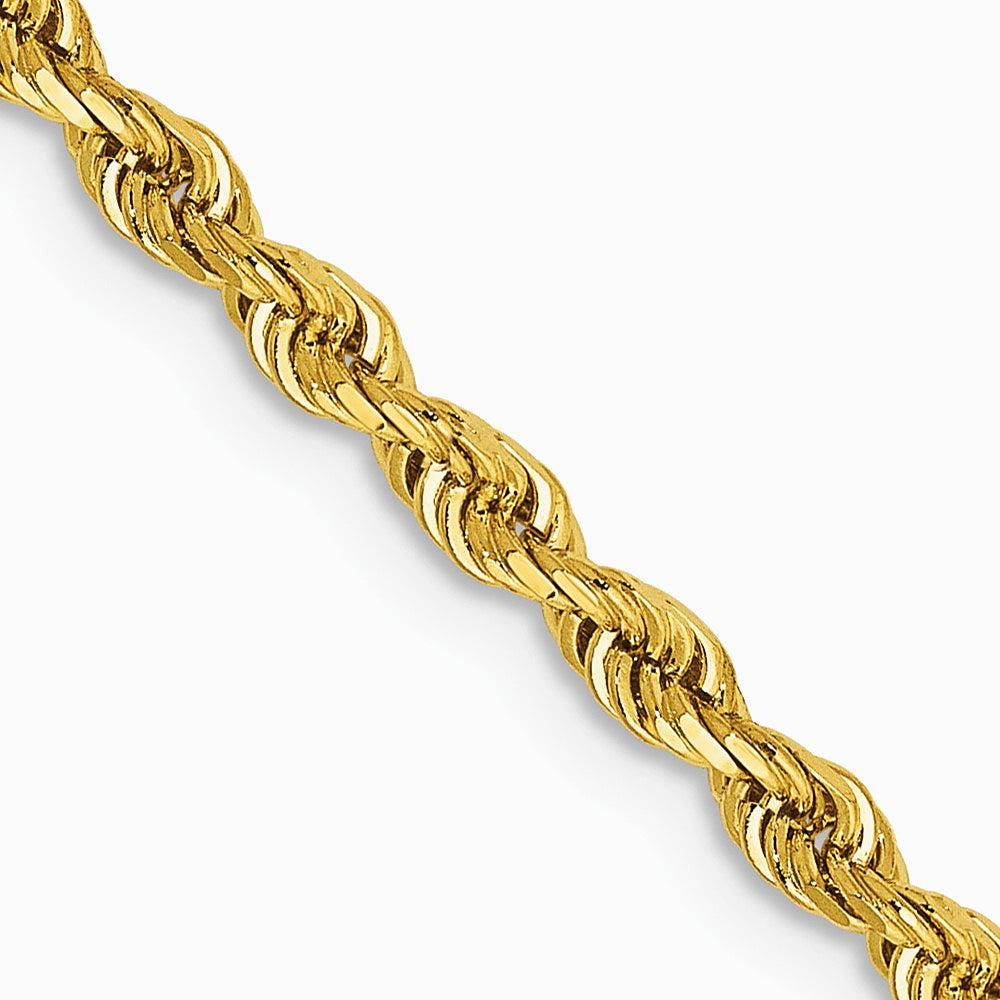 14K Yellow Gold 2.75 mm Diamond-Cut Quadruple Rope Chain Necklace 16"-30" - Product Photo