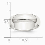 Sterling Silver 6mm Half-Round Size 10 Band - Product Photo