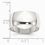 Sterling Silver 10mm Half Round Size 10 Band - Product Photo