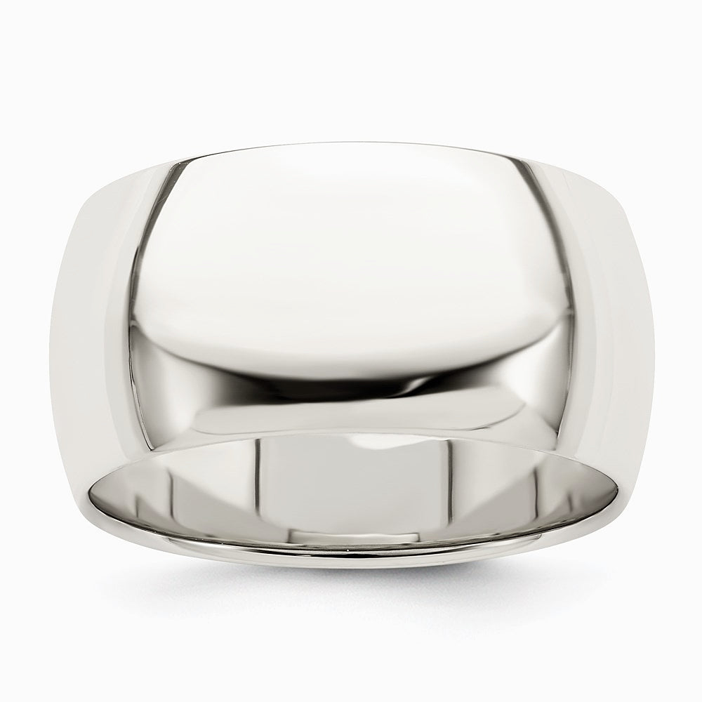 Sterling Silver 10mm Half Round Size 10 Band - Product Photo
