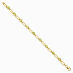 Sterling Silver Gold-tone 5mm 3.6PE Peridot Paperclip Chain Bracelet - Product Photo