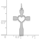 Sterling Silver Rhodium-plated Laser Cut Cross Pendant - Product Photo