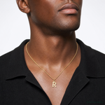 14ky Cutout Letter R Initial Pendant - Model Shot