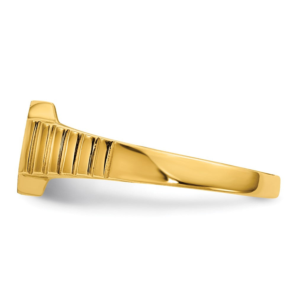 14k 7.5x6.0mm Child's Open Back Signet Ring - Product Photo