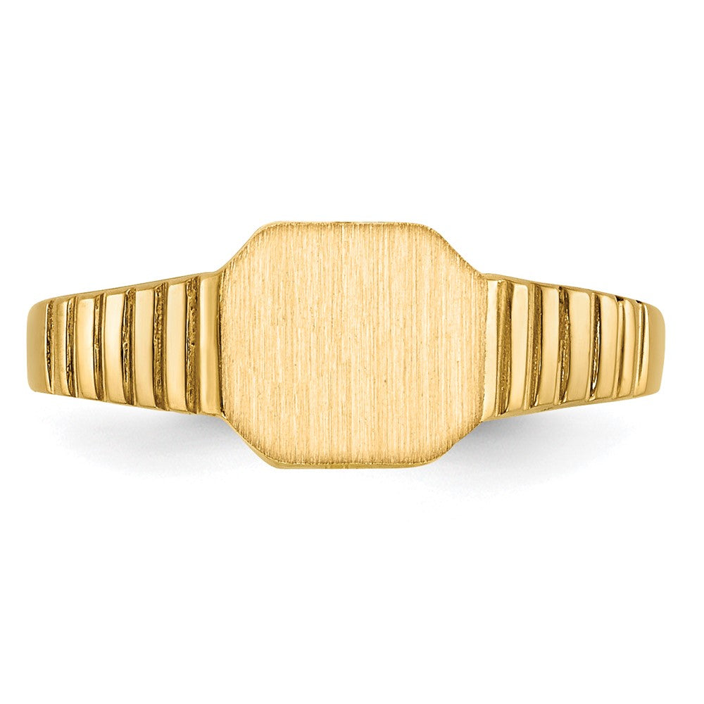 14k 7.5x6.0mm Child's Open Back Signet Ring - Product Photo