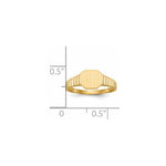 14k 7.5x6.0mm Child's Open Back Signet Ring - Product Photo