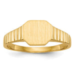 14k 7.5x6.0mm Child's Open Back Signet Ring - Product Photo