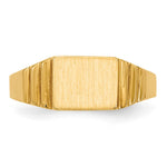 14K Rectangular Satin Baby Signet Ring - Product Photo