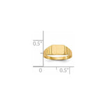 14K Rectangular Satin Baby Signet Ring - Product Photo