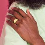 14K Square Polished Baby Signet Ring - Product Photo