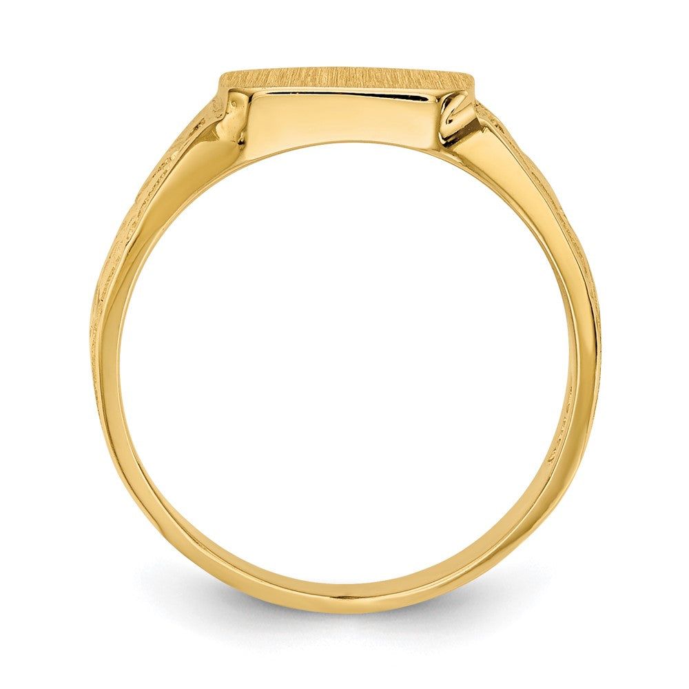 14K Square Polished Baby Signet Ring - Product Photo