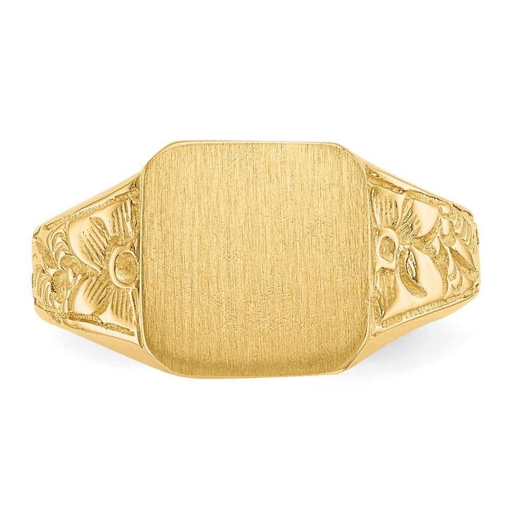 14K Square Polished Baby Signet Ring - Product Photo