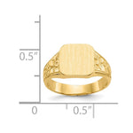 14K Square Polished Baby Signet Ring - Product Photo