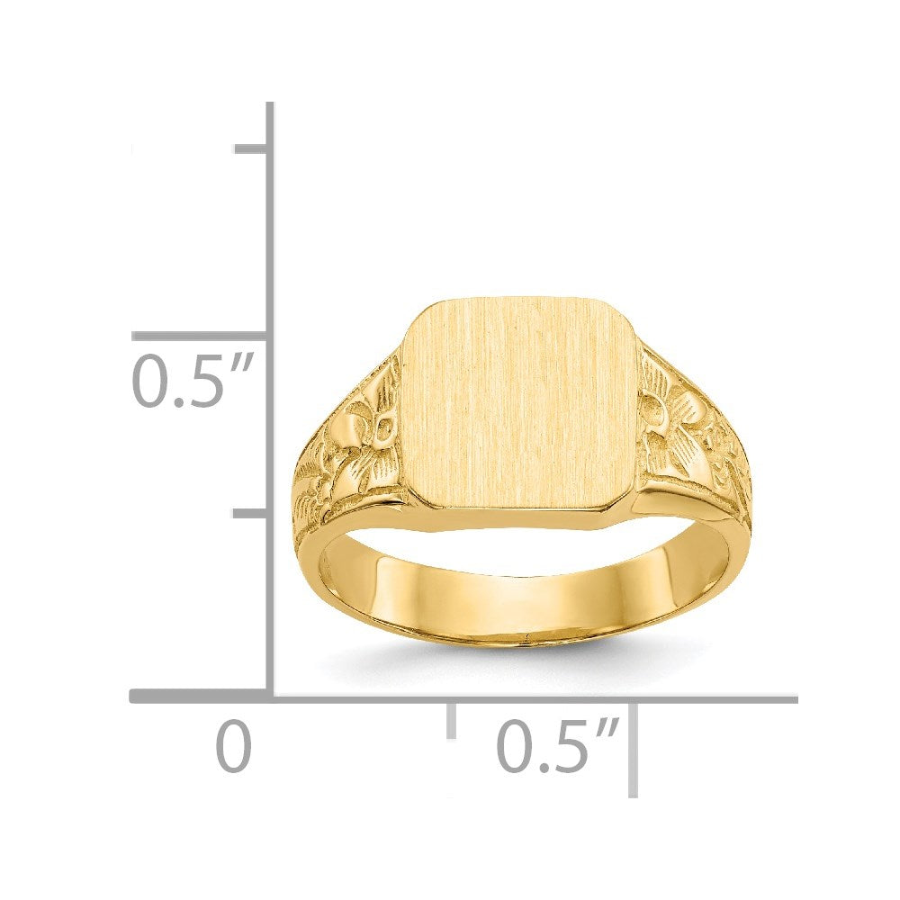 14K Square Polished Baby Signet Ring - Product Photo