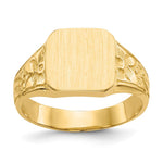 14K Square Polished Baby Signet Ring - Product Photo