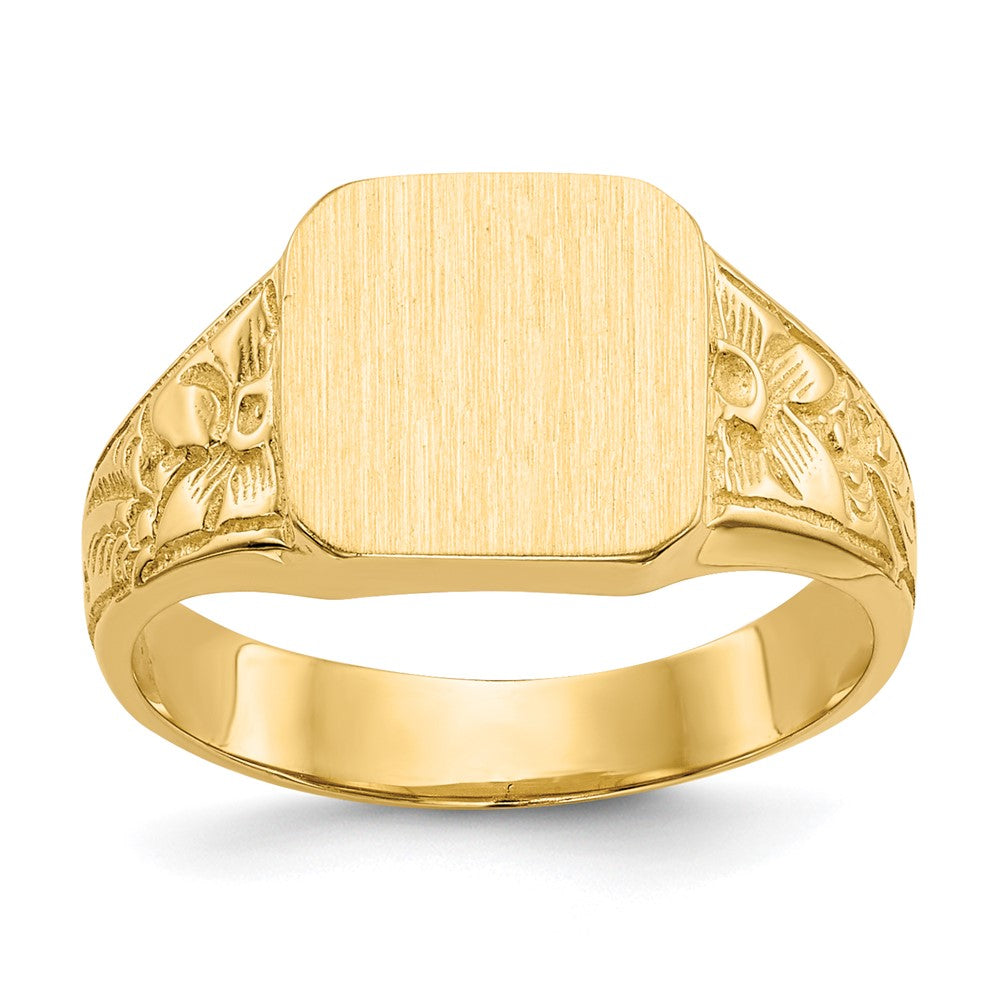 14K Yellow Gold Square Polished Baby Signet Ring