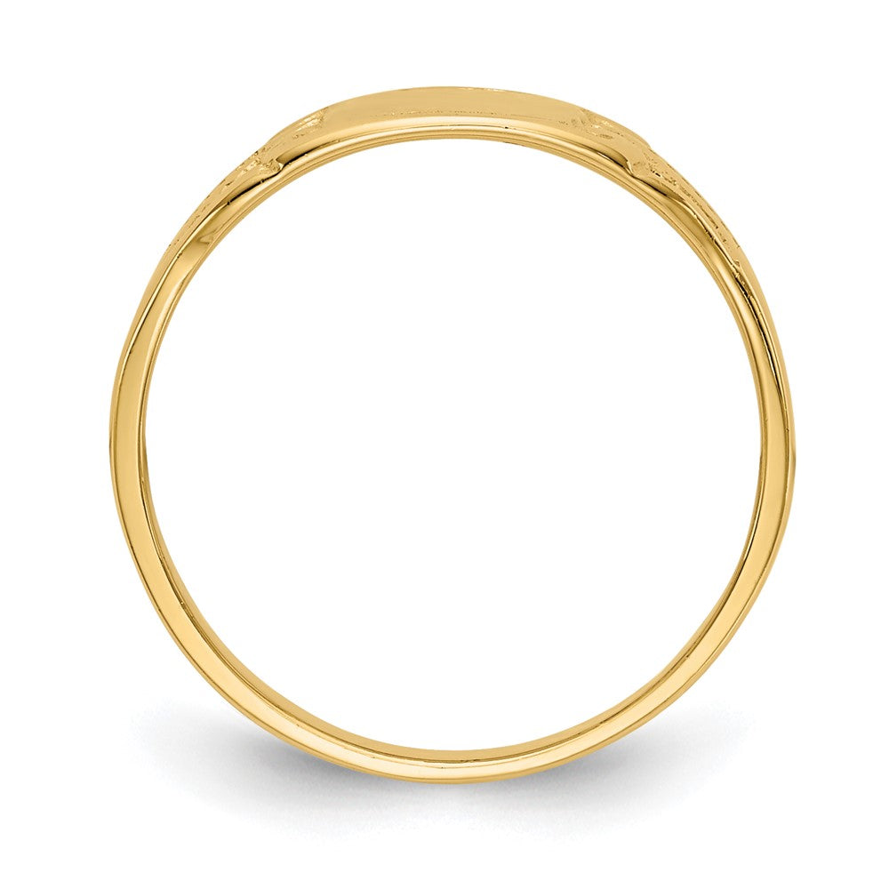 14K Polished Rectangular Baby Signet Ring - Product Photo