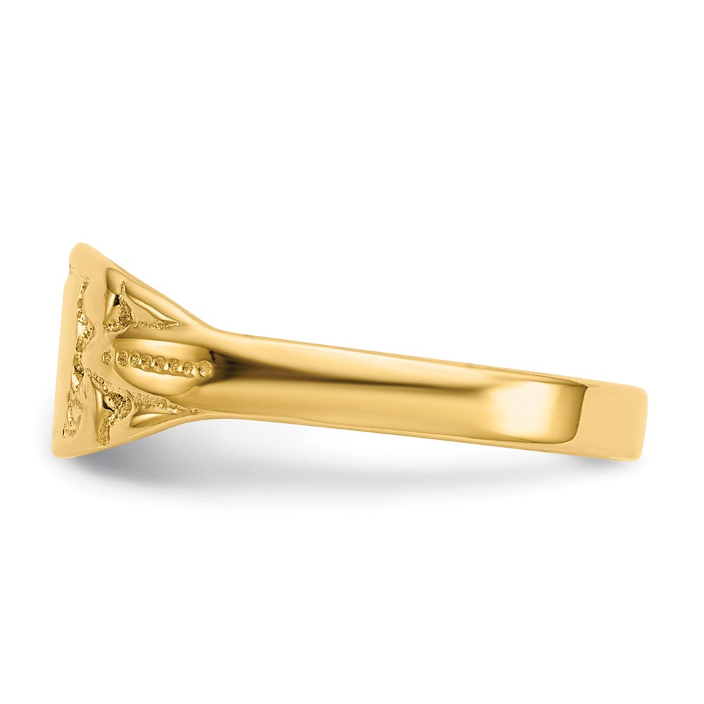 14K Polished Rectangular Baby Signet Ring - Product Photo