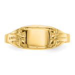 14K Polished Rectangular Baby Signet Ring - Product Photo