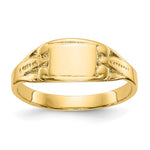 14K Polished Rectangular Baby Signet Ring - Product Photo