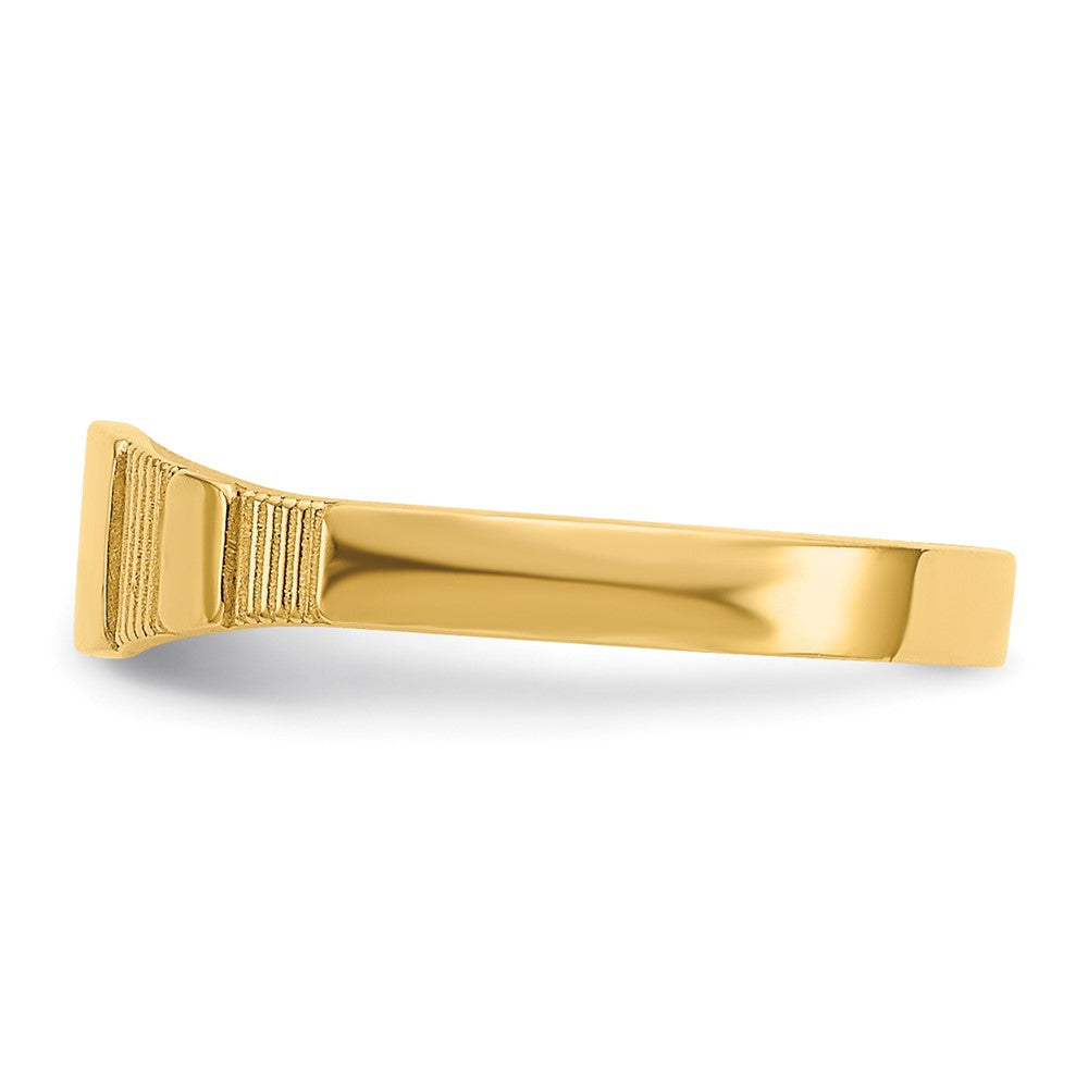 14K Polished Square Baby Signet Ring - Product Photo