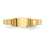 14K Polished Square Baby Signet Ring - Product Photo