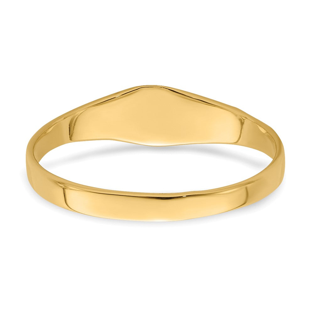 14K Polished Square Baby Signet Ring - Product Photo