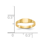 14K Polished Square Baby Signet Ring - Product Photo