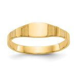 14K Polished Square Baby Signet Ring - Product Photo