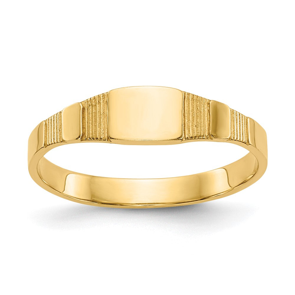 14K Yellow Gold Polished Square Baby Signet Ring