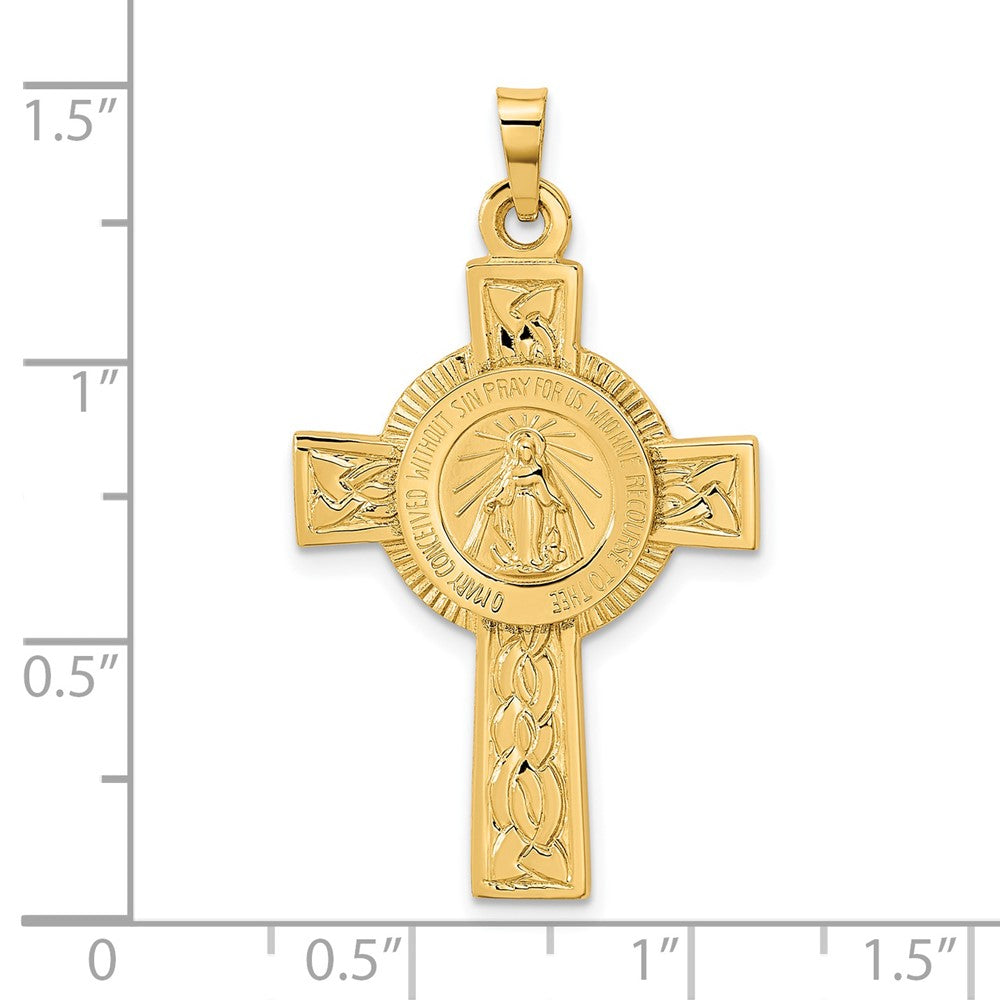 14k Cross with Miraculous Medal Pendant - Product Photo