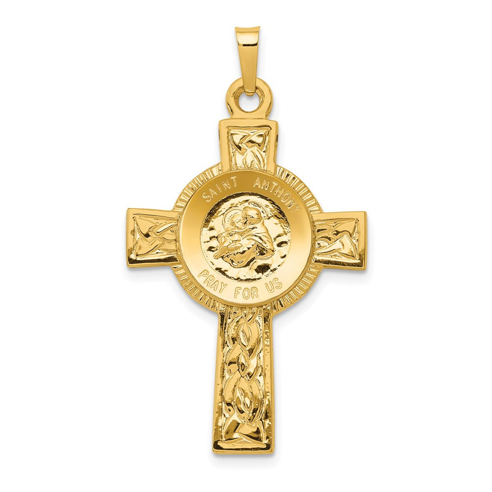 14k Cross w/St Anthony Medal Pendant - Product Photo