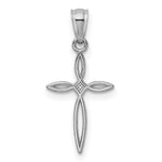 14k White Gold Passion Cross Charm - Product Photo