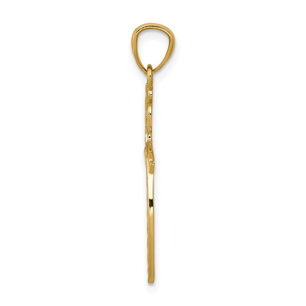 14k Scroll Design Cross Pendant - Product Photo
