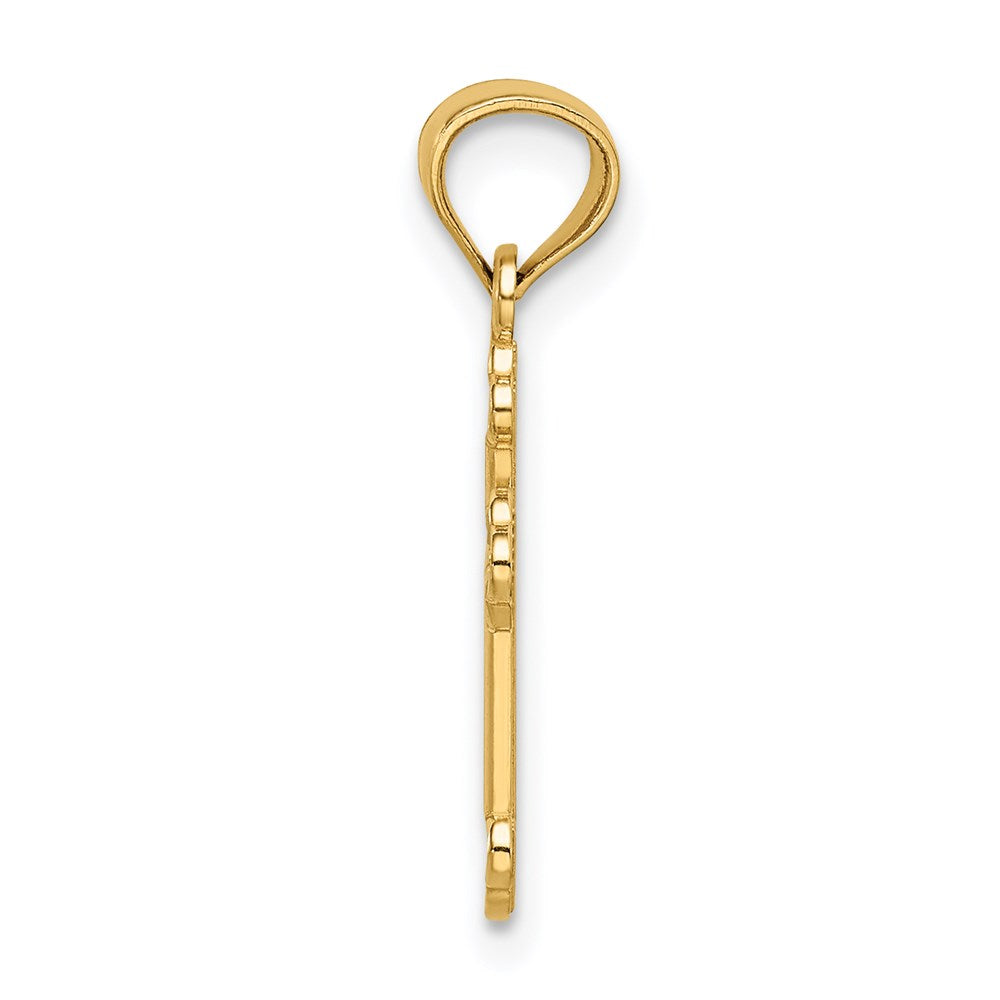 14k Small Budded Cross Charm - Product Photo
