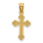 14k Small Budded Cross Charm - Product Photo