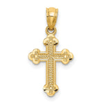 14k Small Budded Cross Charm - Product Photo