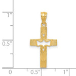 14k Dove Cross Pendant - Product Photo