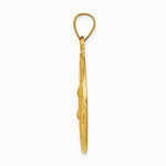 14K Yellow Gold Head of Christ Medal Hollow Round Pendant - Product Photo