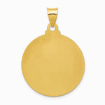 14K Yellow Gold Head of Christ Medal Hollow Round Pendant - Product Photo