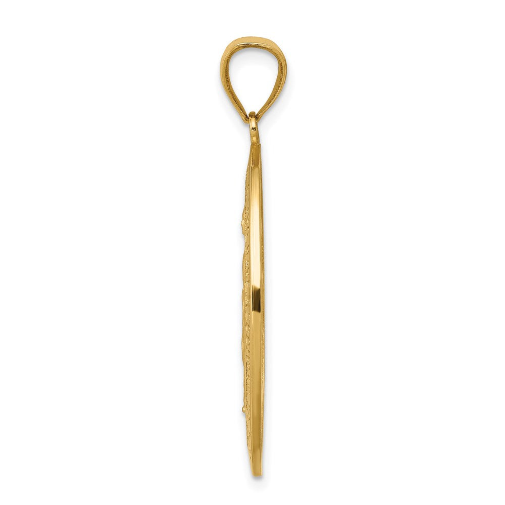 10K / 14K Yellow Gold Miraculous Medal Pendant - Product Photo