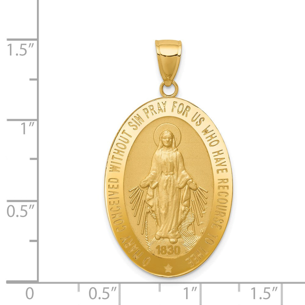 10K / 14K Yellow Gold Miraculous Medal Pendant - Product Photo
