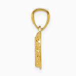 14K Yellow & Rhodium with Rhodium Cross in Heart Pendant - Product Photo