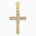14K Yellow Gold Filigree Cross Pendant - Product Photo