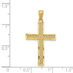 14k Diamond-cut Filigree Cross Pendant - Product Photo