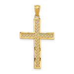 14k Diamond-cut Filigree Cross Pendant - Product Photo