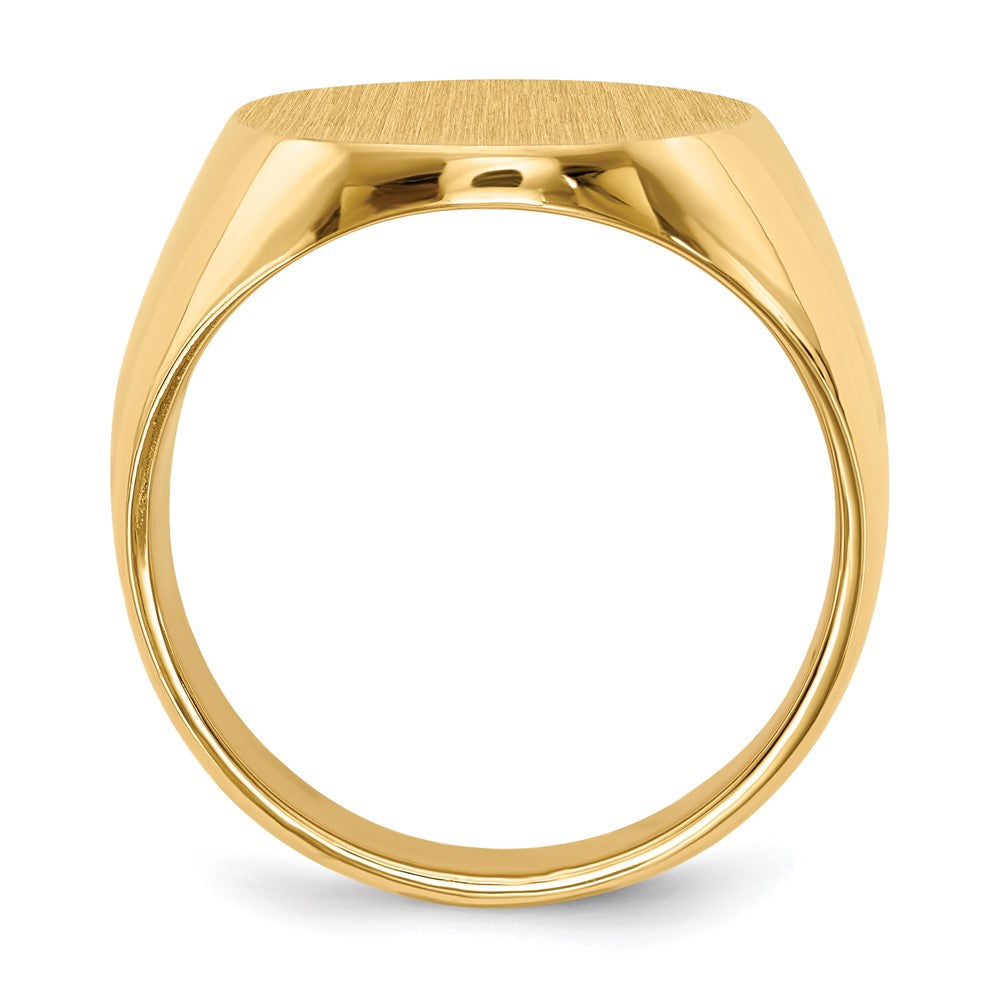 10K Yellow Gold 15.5x19.0mm Closed Back Mens Signet Ring - Product Photo